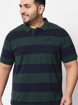 Austivo Striped Men Polo Neck Multicolor T-Shirt
