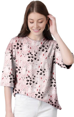 TULSI ENTERPRISE Solid Women Round Neck Pink T-Shirt