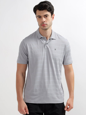 CANTABIL Solid Men Polo Neck Grey T-Shirt