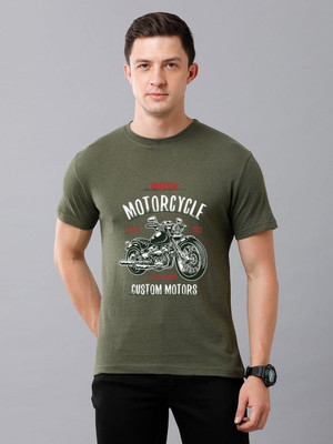 Moda Rapido Printed Men Round Neck Green T-Shirt
