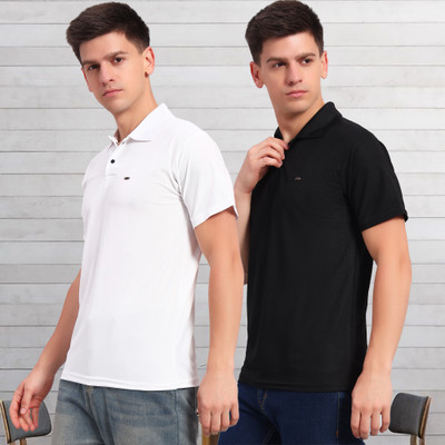 DUCOHIVE Solid Men Polo Neck Multicolor T-Shirt