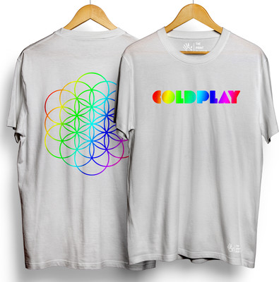 THE PRINT PLATTER Printed Men Round Neck White T-Shirt