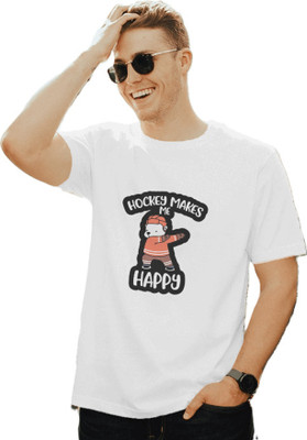 VASAL Printed Men Round Neck White T-Shirt