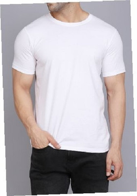 WOOSTRO Solid Men Round Neck White T-Shirt
