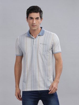 WEXFORD Striped Men Polo Neck Purple T-Shirt