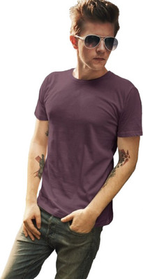 J&D brand Printed Men Cowl Neck Maroon T-Shirt