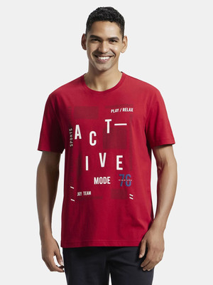 JOCKEY Graphic Print Men Round Neck Red T-Shirt