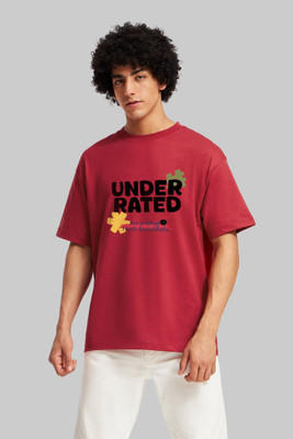 LazyGreg Graphic Print Men Round Neck Red T-Shirt