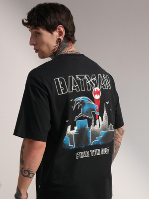 HIGHLANDER Printed Men Round Neck Black T-Shirt