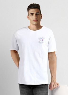 TOMMY HILFIGER Printed Men Round Neck White T-Shirt