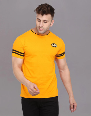 Blisstone Printed Men Round Neck Yellow T-Shirt