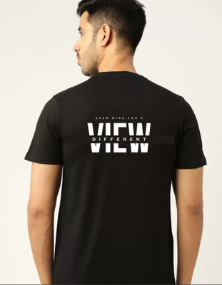 FABSTIEVE Printed Men Round Neck Black T-Shirt