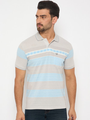 DUKE Striped Men Polo Neck Multicolor T-Shirt