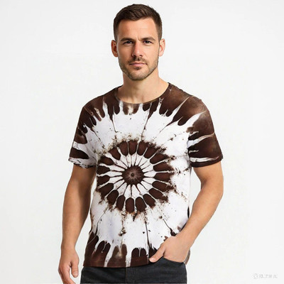 UD FABRIC Colorblock Men Round Neck Green T-Shirt