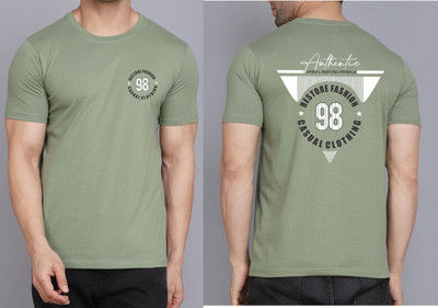 WOOSTRO Printed, Typography Men Round Neck Light Green T-Shirt