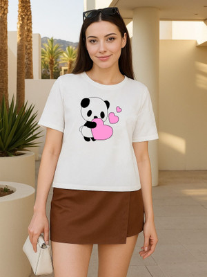CORSICA Graphic Print Women Round Neck White T-Shirt