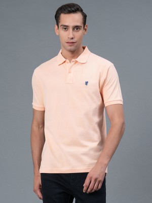 RED TAPE Solid Men Polo Neck Pink T-Shirt