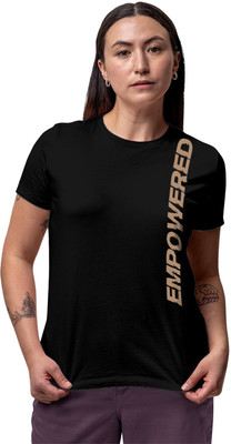 Fighterhero Printed Women Round Neck Black T-Shirt