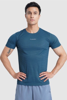 FuaarK Solid Men Crew Neck Blue T-Shirt