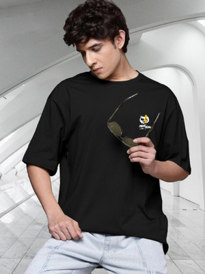 D D FASHION Printed Men Round Neck Black T-Shirt