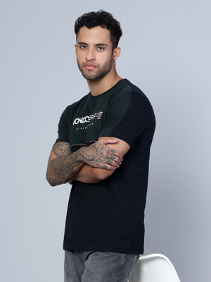 CANTABIL Printed Men Round Neck Green T-Shirt