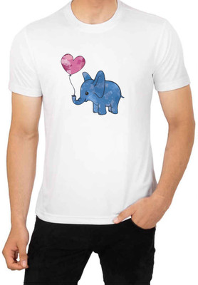 LV CARE Printed Men Round Neck White T-Shirt