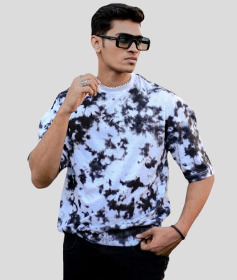 Clother Tie & Dye Men Round Neck Black T-Shirt