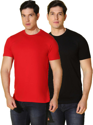 WOOSTRO Solid Men Round Neck Multicolor T-Shirt