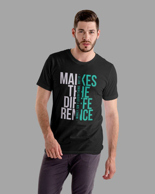 Dazzlo Graphic Print Men Round Neck Black T-Shirt