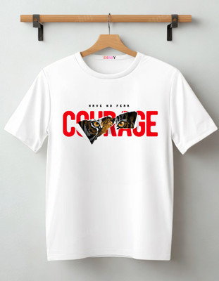 DIBBY Printed Men Round Neck White T-Shirt