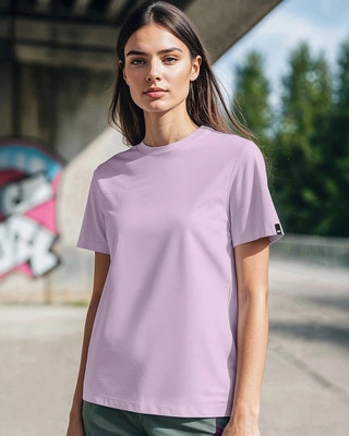 Dolsia Solid Women Round Neck Purple T-Shirt