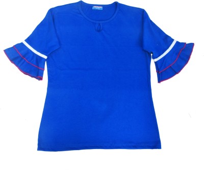 Clever Casual Solid Women Blue Top