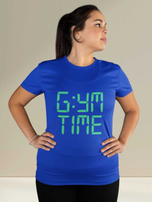 Clori Solid Women Round Neck Blue T-Shirt