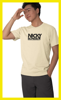 Streetfluencer Printed Men Round Neck Beige T-Shirt