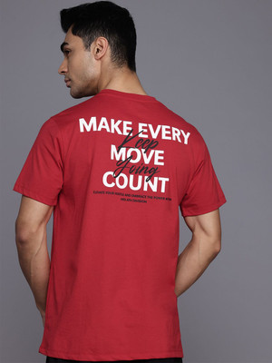 HRX by Hrithik Roshan Printed Men Round Neck Red T-Shirt