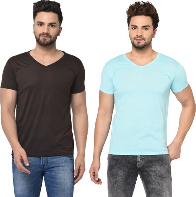 Tresna Fab Solid Men V Neck Multicolor T-Shirt