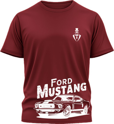 Jazira Graphic Print Men Round Neck Maroon T-Shirt