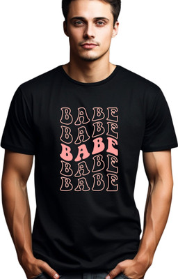 Seek Buy Love Printed Men Round Neck Black T-Shirt