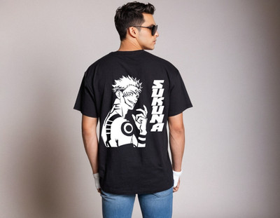 Be Crazyy Graphic Print Men Round Neck Black T-Shirt