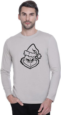 LV CARE Printed Men Round Neck Grey T-Shirt