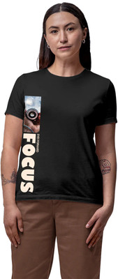 Fighterhero Printed Women Round Neck Black T-Shirt