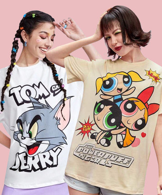 DreamBe Printed Women Round Neck Multicolor T-Shirt