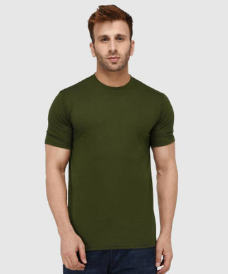 menista Solid Men Round Neck Green T-Shirt