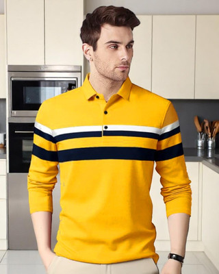 Autna Printed Men Polo Neck Beige T-Shirt