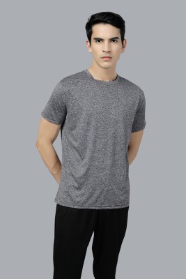 MGLOBE Self Design Men Round Neck Grey T-Shirt