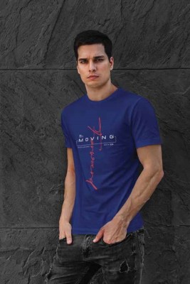 Desi Designs Textiles Pvt Ltd Printed Men Round Neck Navy Blue T-Shirt