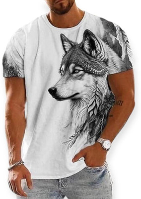 Lionlook Printed Men Round Neck White T-Shirt