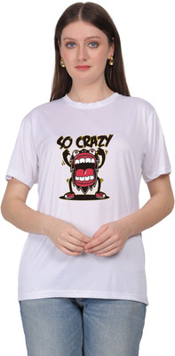 TRADIBALAJI Graphic Print Women Round Neck White T-Shirt