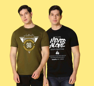 WOOSTRO Graphic Print Men Round Neck Multicolor T-Shirt