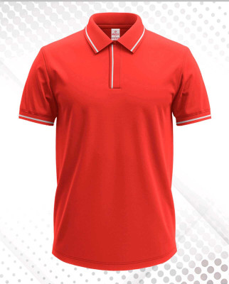 GRATITUDE ROCK Solid Men Polo Neck Red T-Shirt